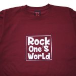 画像2: ROCK ONE'S　WORLD　ロックワンズワールド　SQUARE　LOGO TEE-BURGUNDY- (2)