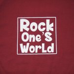 画像5: ROCK ONE'S　WORLD　ロックワンズワールド　SQUARE　LOGO TEE-BURGUNDY- (5)