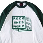 画像2: ROCK ONE'S WORLD　ロックワンズワールド　SQUARE  3D　L/S TEE　-WHITE/GREEN- (2)
