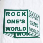 画像3: ROCK ONE'S WORLD　ロックワンズワールド　SQUARE  3D　L/S TEE　-WHITE/GREEN- (3)